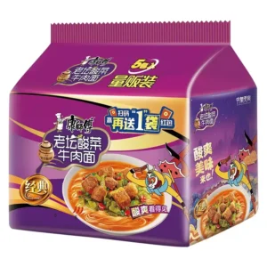 Master Kong Beef Noodles With Sauerkraut 117gx5 康师傅老坛酸菜牛肉面117克x5 五连包