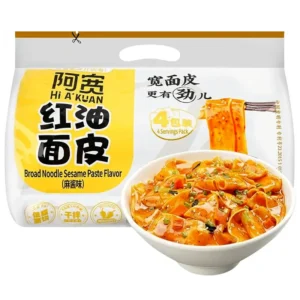 AK Broad Noodle (4pcs) Sesame Paste 460g 阿宽红油面皮(麻酱)四连包460g