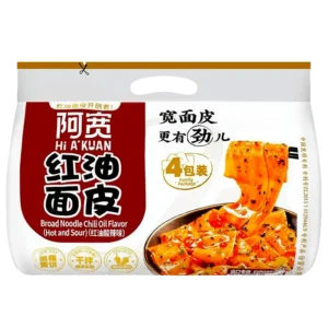 AK Broad Noodle (4pcs) Sour & Hot 460g 阿宽红油面皮(酸辣)四连包460g