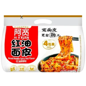 AK Broad Noodle (4pcs) Spicy 440g 阿宽红油面皮(麻辣)四连包440g