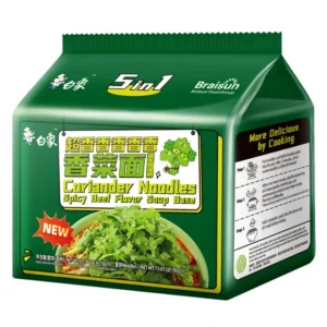 BX Coriander Noodles Spicy Beef Soup 5 Packs 白象香菜面(辣牛肉汤)五连包575g