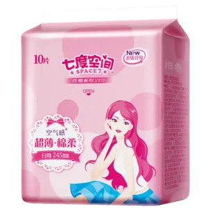 Space7 Sanitary towels 245mm (Day Use)10PCS  七度空间10片丝柔日用薄型245mm卫生巾(粉优雅)