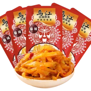 Wu Jiang Spicy Pickled Mustard Tuber 80gx5 [五包装]乌江麻辣红油榨菜80gx5
