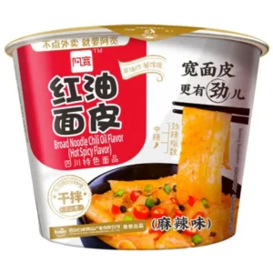 BJ BOWL BROAD NOODLE SPICY 110G 阿宽碗装红油面皮(麻辣味)110g