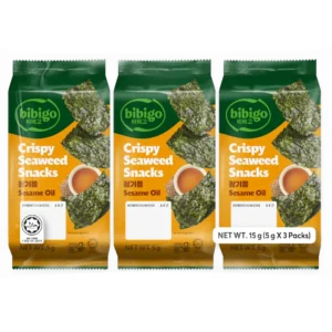 CJ-SEASONED SEAWEED SNACKS (SESAME-ORIGINAL)5Gx3 CJ紫菜三连包(芝麻油味)5gx3