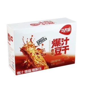 巧大娘虎皮爆汁豆干麻辣味(20x20g)400g QDN – Juicy Tofu Snack(Spicy & Hot Flavour)(20x20g)400g