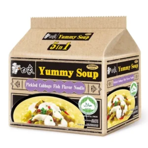 (Expire: 2026-09-18) BX Noodle Pickled Cabbage Fish Soup 5 Packs 610g 白象汤好喝金汤酸菜鱼面(5连包)610g