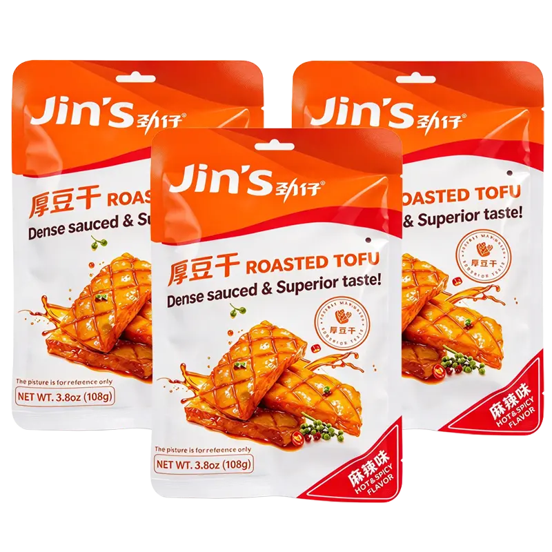 劲仔厚豆干-麻辣108g JZ Roasted Tofu-Hot & Spicy