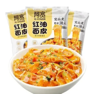 BJ Broad Noodle Bag Sesame Paste 115gx3 [三包装]  阿宽红油面皮-麻酱(袋)115g x3