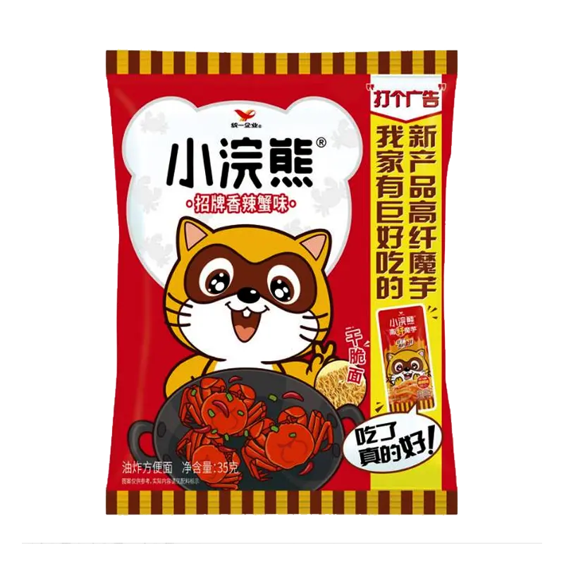 (Expire: 2026-10-11) UNI Noodle Snack Spicy Crab 35g 统一小浣熊干脆面香辣蟹味35g