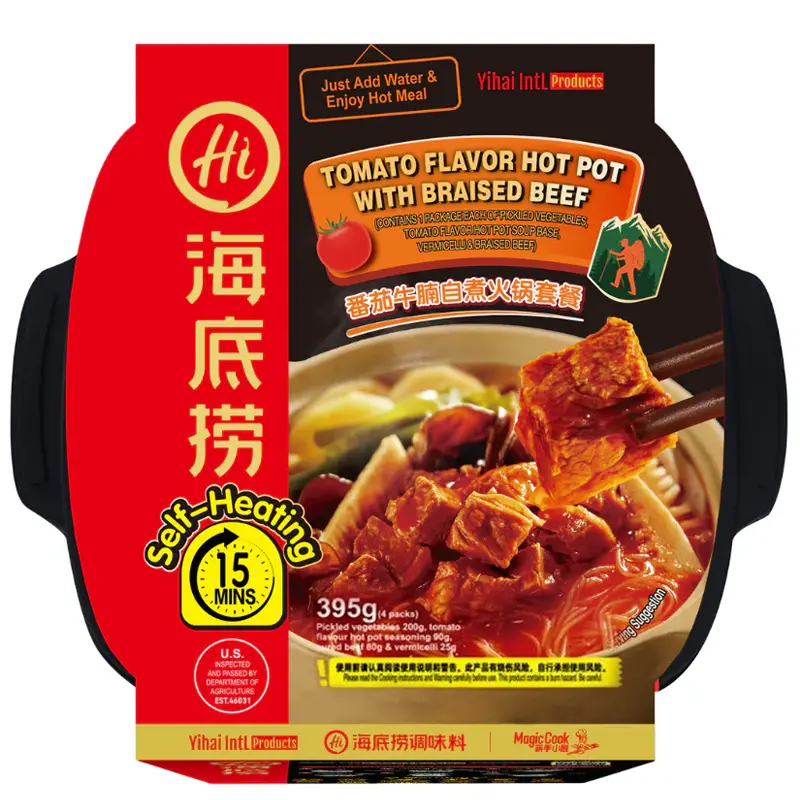 (Expire: 2026-10-15) HDL Self-heating Hot Pot - Tomato Beef 395g 海底捞自煮火锅-番茄牛腩395g
