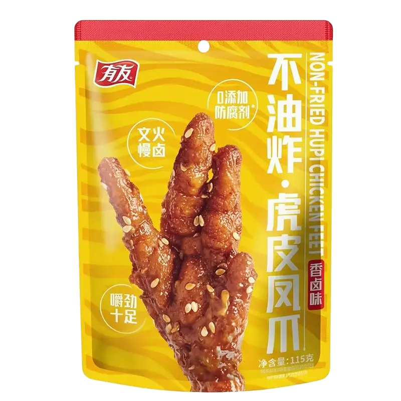 (Expire: 2026-10-15) YY TIGER SKIN CHICKEN FEET ORIGINAL FLAV 115G 有友不油炸虎皮凤爪(香卤味)115g