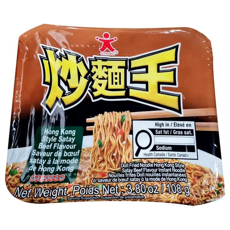 (Expire: 2026-10-19) DL Fried Noodle HK Style Satay Beef 108g 公仔炒面王沙嗲牛肉108g
