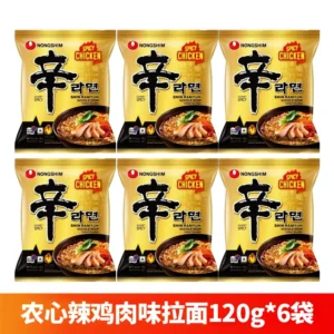 NONGSHIM RAMYUN SPICY CHICKEN 6x120g 农心辣鸡肉味拉面六连包6x120g